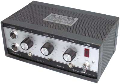 Geloso amplificatore G 1-120 a transistor (1960/65)
Transistor impiegati: 3xBC148, BFY51, 2x2N4241.
Alimentazione 12 volt (negativo a massa)
